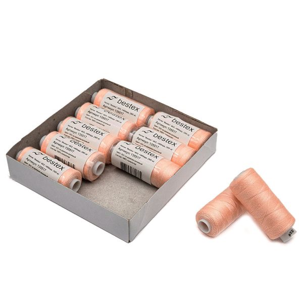 Нитки швейные бытовые Bestex 40/2, 365 м (400 ярд) / 10 кат., 033 розовый жемчуг