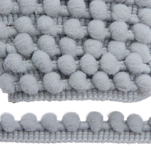 Лента декоративная с помпонами, 5 мм, 2м, упак, серый