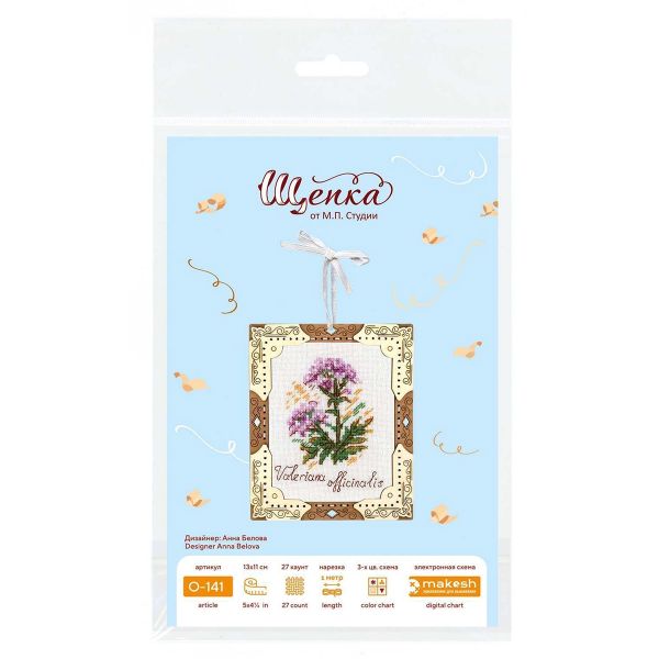 Набор для вышивания нитками МП Студия, на деревянной основе Миниатюра. Валериана 13х11см
