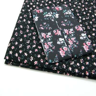 Ткань для рукоделия в наборе х/б с лентой 48х50см+1,5м (25693/25298 черный) 29489