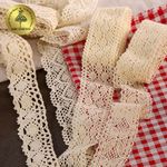 Набор вязаного кружева Kruzhevo №2 цв.молочный (4 дизайна по 2м)