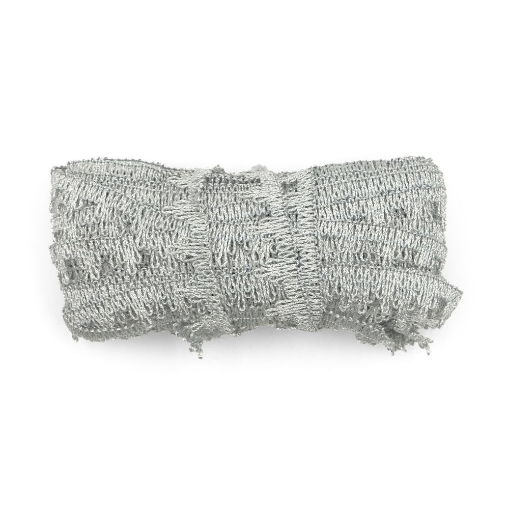 Тесьма отделочная вязаная рис.8106 15мм / 20м (серебро), С3493Г17