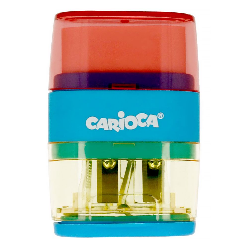 Точилка с двумя отверстиями, в комплекте с ластиком 12 шт, 43108, Carioca