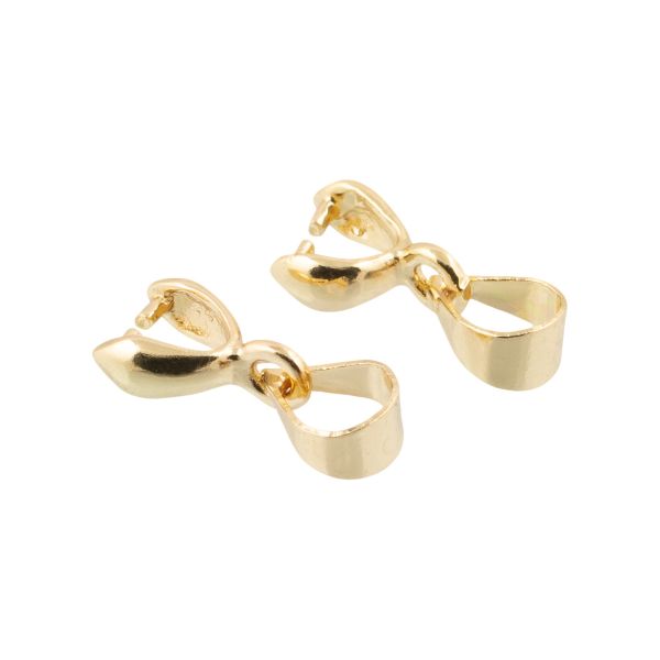 Держатель для бусин (бейл) 5х13 мм, 10 шт (5х2 шт), 02 золото, Zlatka FMK-D01