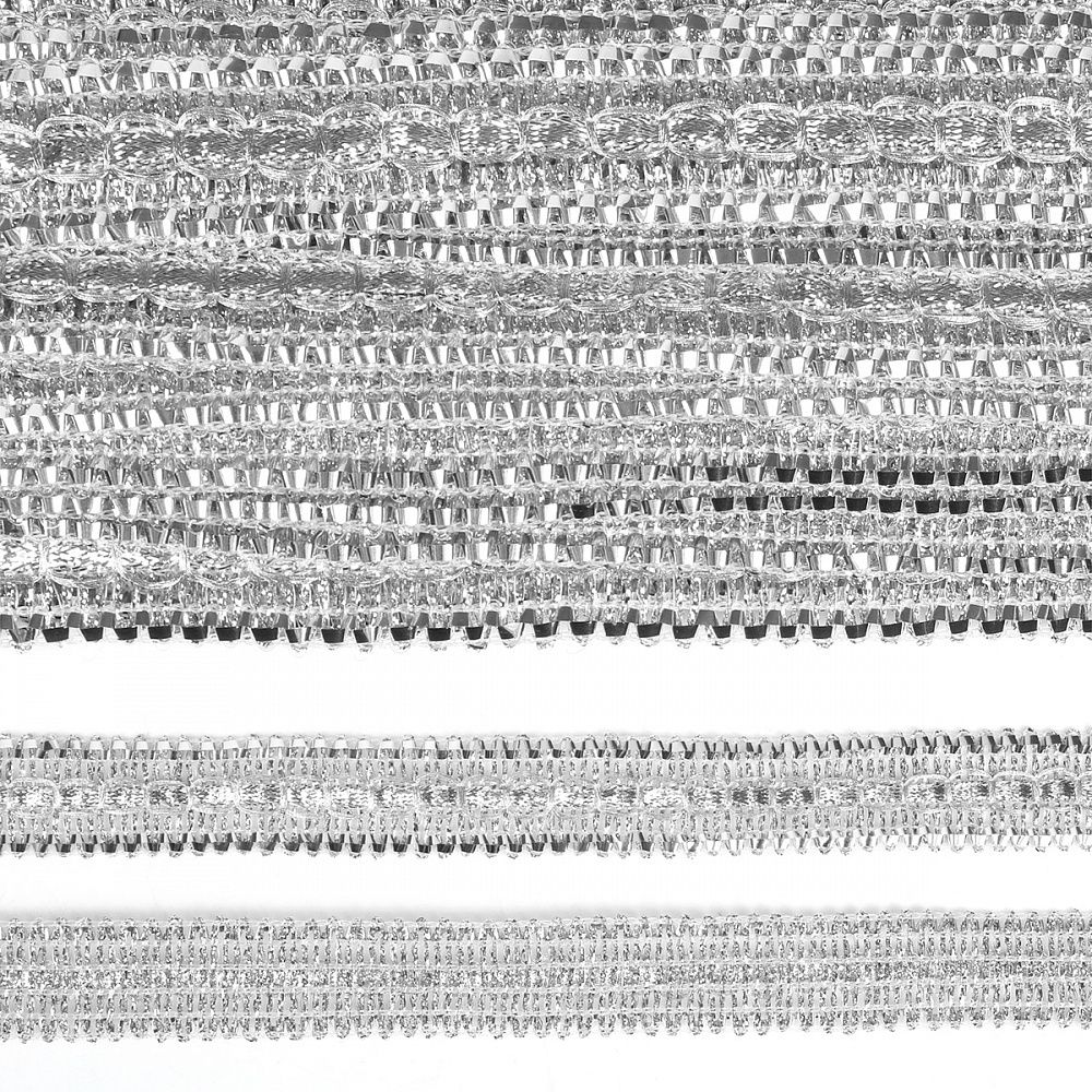 Тесьма отделочная 25 мм, 10880 цв.серебро уп.13.71м