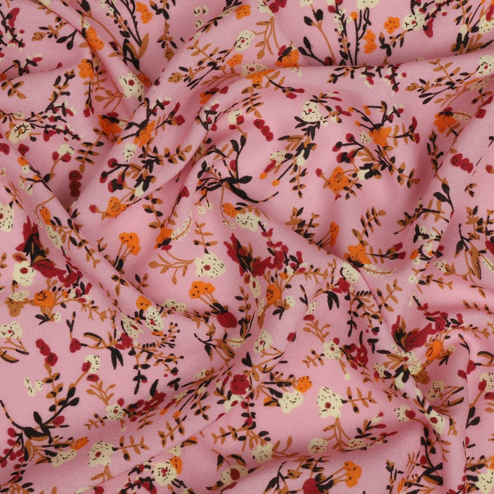 Штапель 110 г/м², шир.145 см, цв.с10 розовый, 25м /TOS/