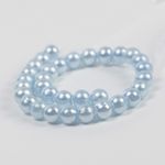 Бусины пластик (перламутр) ⌀10 мм, цв.A26 голубой, уп.500г (960 шт), Magic4Hobby