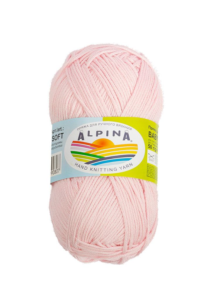 Пряжа Alpina Baby Super Soft / уп.10 мот. по 50г, 150м, 05 бл.розовый