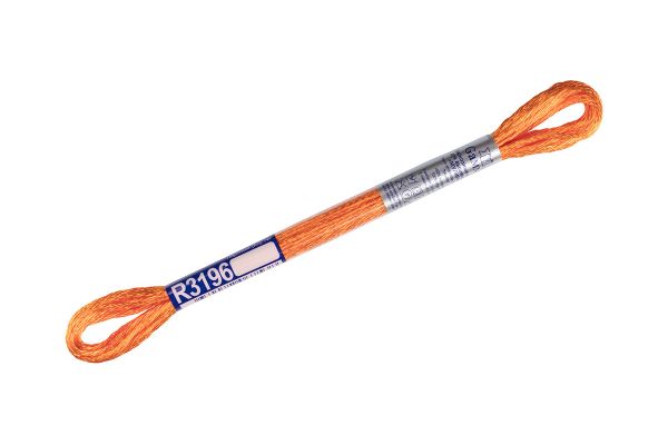 Мулине Gamma вискоза 100%, цв.R3196 яр-оранжевый, 12 мотков по 8 метров