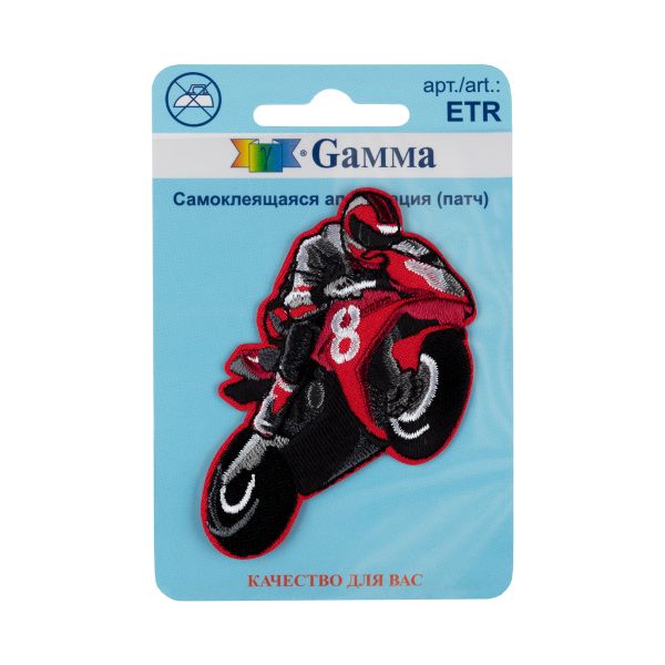 Термоаппликация Мотоциклист 6.6х5.6 см, №01, 1 шт, 01-129, Gamma ETR
