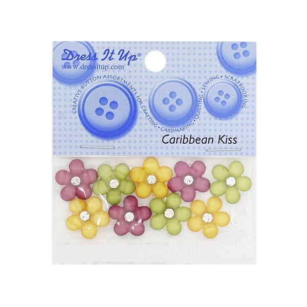 Кабошон декор подарков Цветок 9 шт, разноцветные, Dress it up