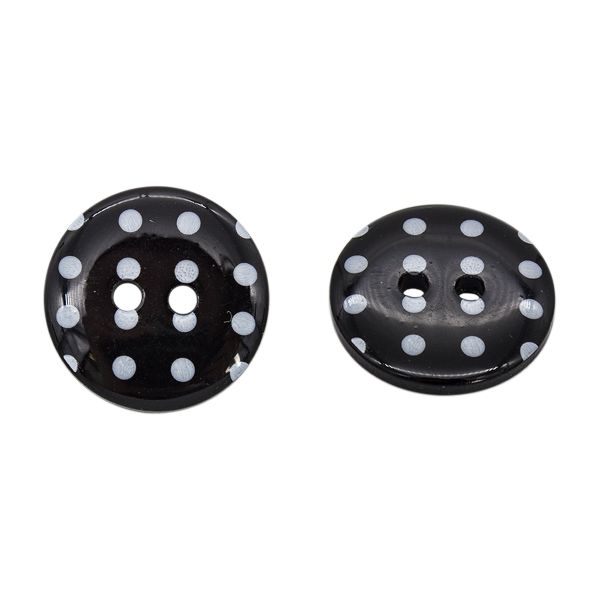 Пуговицы детские Горошек 28L (990 черно-белый) Q7125-FSS, 72 шт
