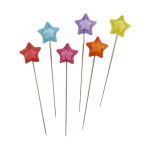 Булавки декоративные с цветными звездочками, упак., 6 шт, Астра