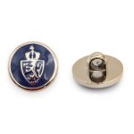 Пуговицы на ножке 24L (15мм), пластик (g.blue (синий/золото)), 36 шт, PS39