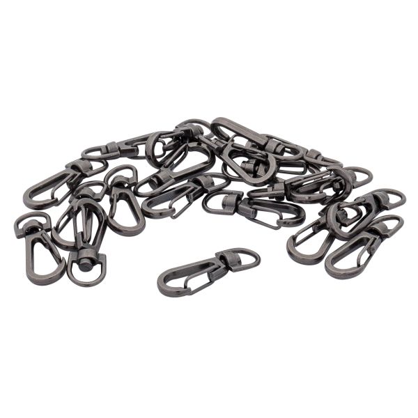 Карабин металл 10.0 мм (13х37 мм), цв.чер.никель, 20 шт