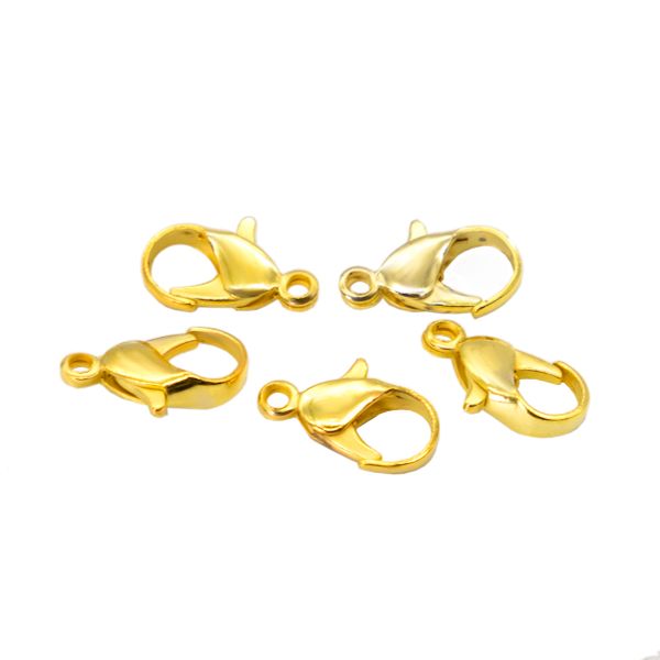 Замок для бус карабин 14 мм, 5 штук, Astra&Craft (яркое золото) 4AR235