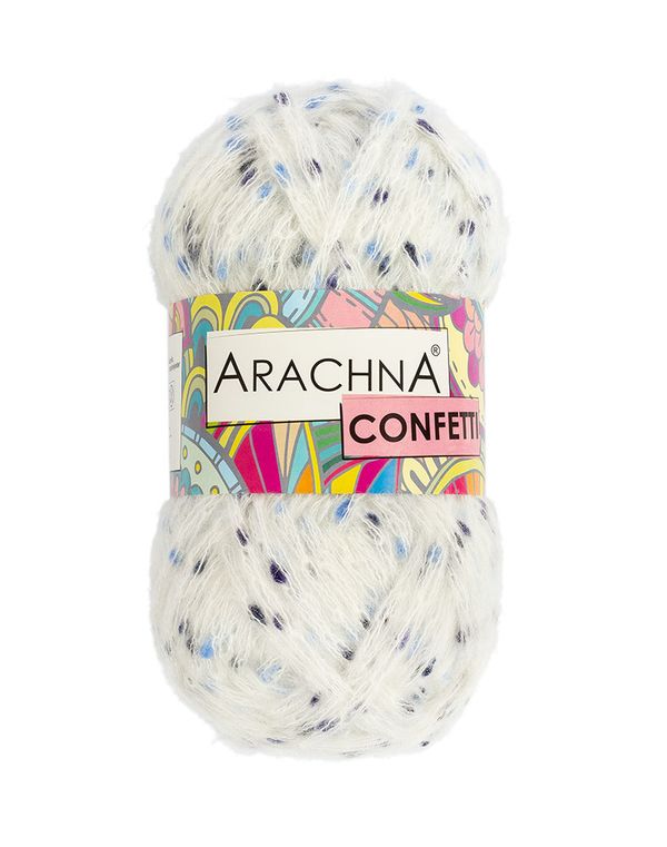 Пряжа Arachna Confetti / уп.5 мот. по 100г, 110м, 252 белый-голубой-синий