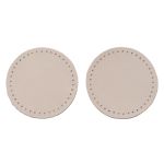 Заплатки пришивные из кожи, круг ⌀6см с перфорацией, 2 шт, 100% кожа, 06 бежевый, 9111