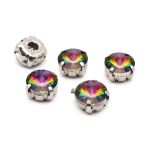 Хрустальные стразы в цапах круглой формы, радужный 10 мм, 5 шт. Astra&Craft, РЦ004НН10