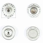 Кнопка пришивная металл ⌀24.0 мм, серебро, 4 шт, BIG