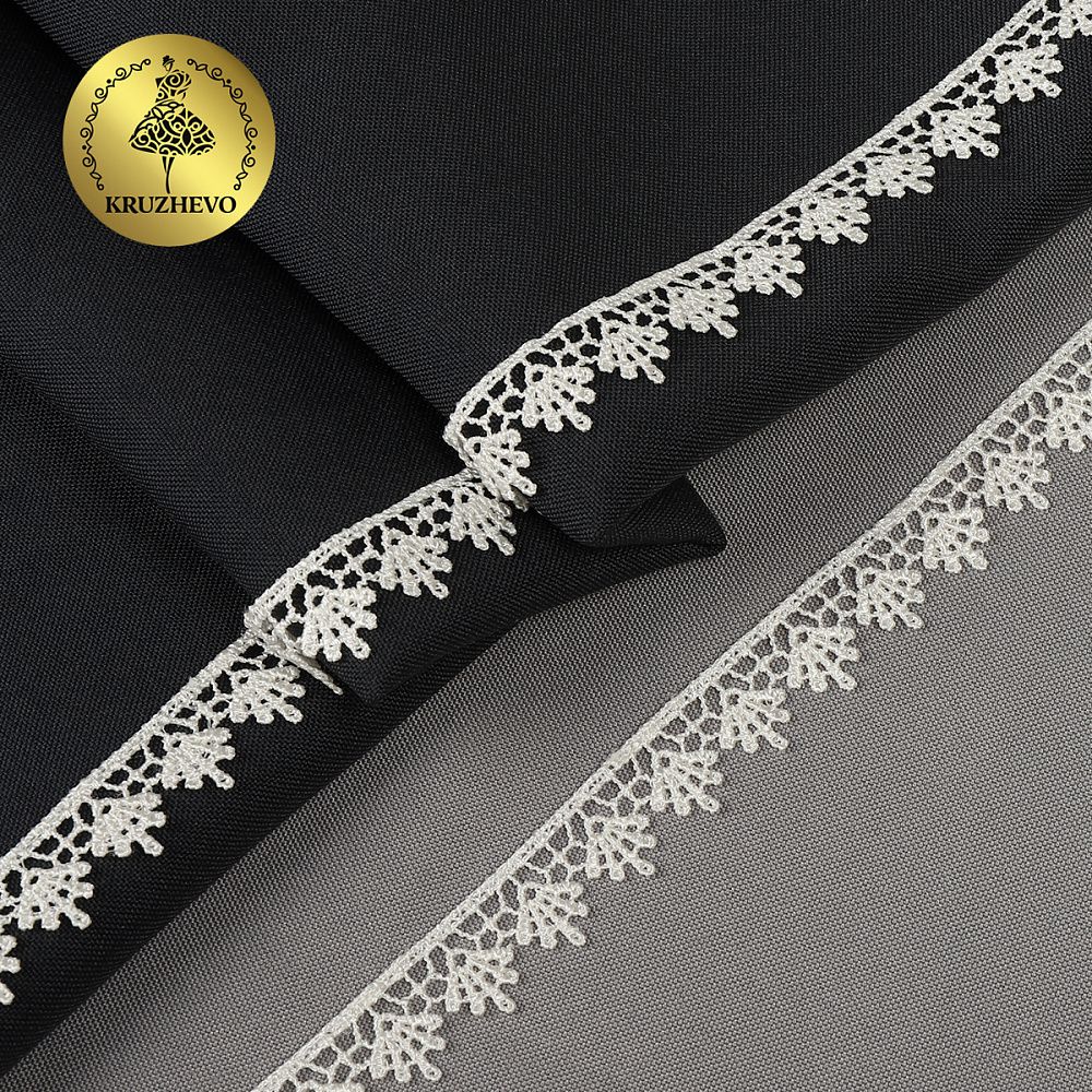 Кружево гипюр (плетёное) 16 мм / 13.71 метров, TBY.1062, цв.F102 молочный