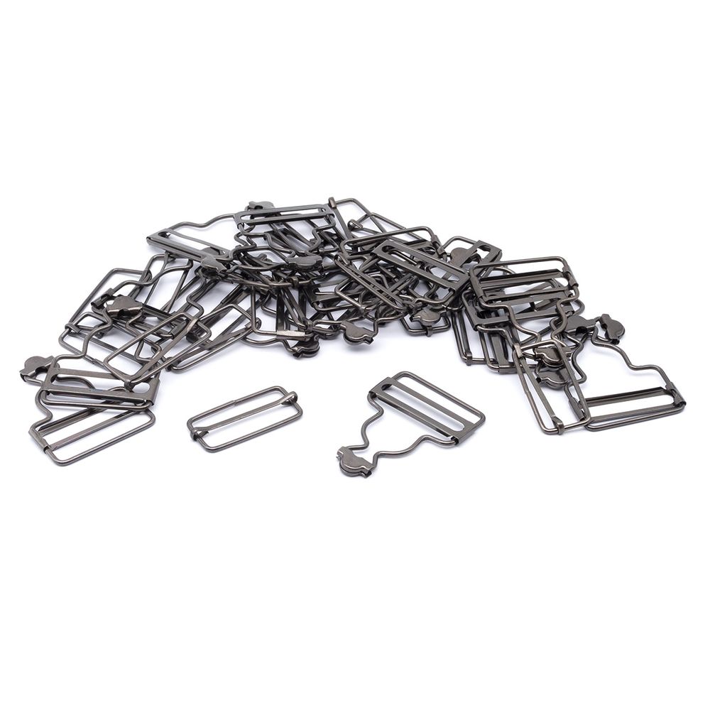 Застежка для комбинезона 40 мм, ушко 62х44 мм, 20 шт, чер.никель