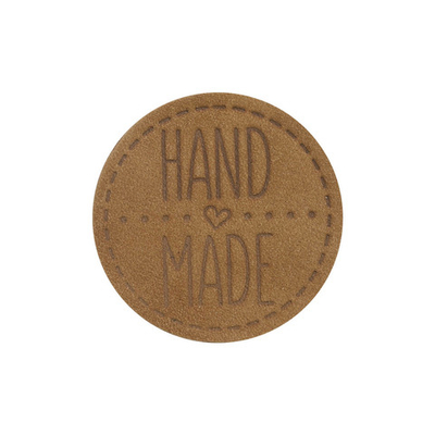 Термоаппликация из кожи Hand Made D4,5см, 100% кожа, 40 светло-коричневый, 5 шт
