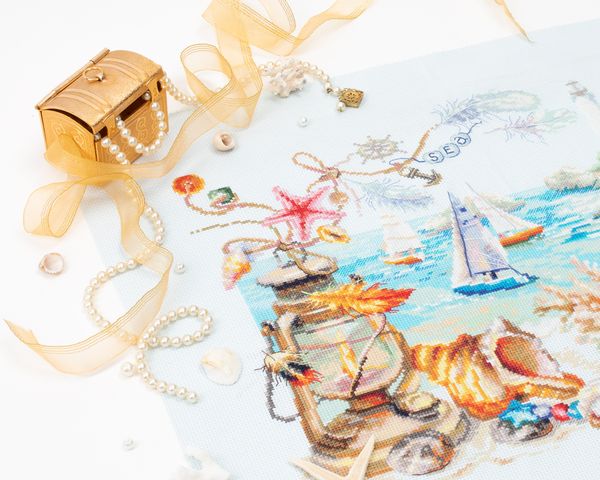 Набор для вышивания нитками Чудесная игла, Морской бриз 40х31 см