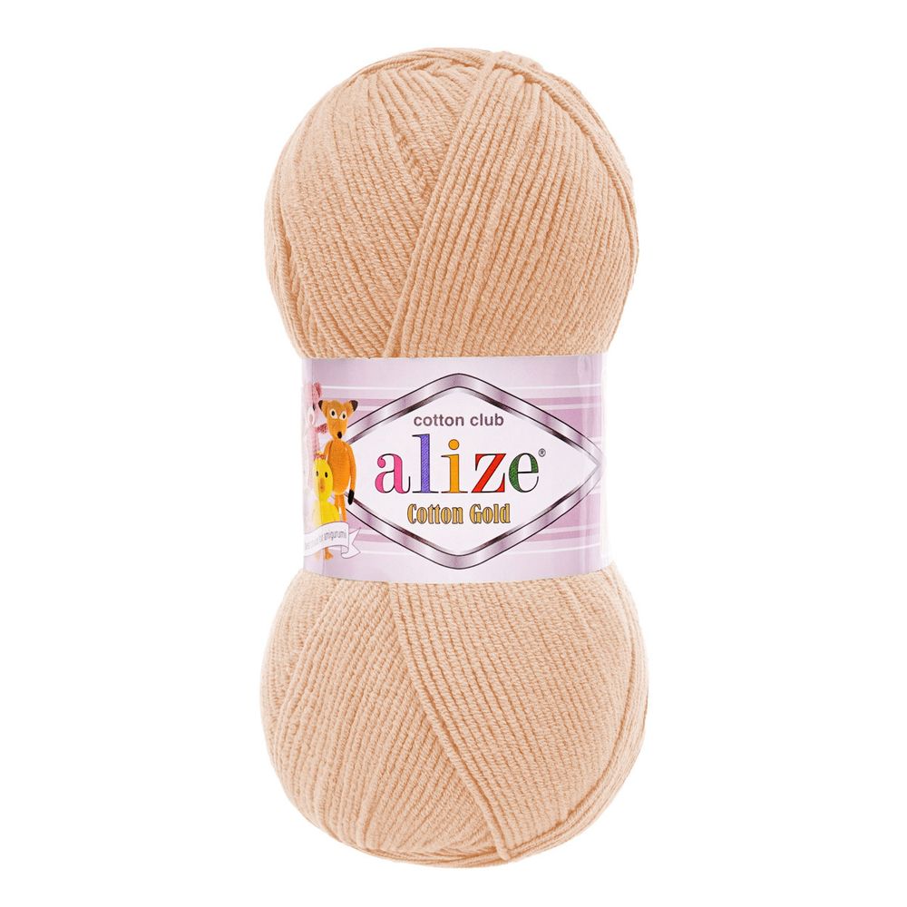 Пряжа Alize (Ализе) Cotton Gold / уп.5 мот. по 100 г, 330м, 964 абрикосовый крем
