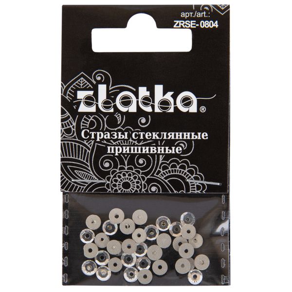 Стразы стекло 4 мм, 5х36 шт, №01 белый (Crystal), Zlatka ZRSE-0804