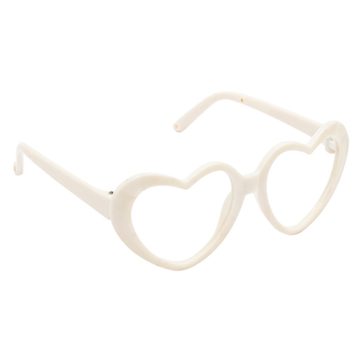 Очки для куклы без стекла, пластик, сердце, 8, 0 см/1шт, белый