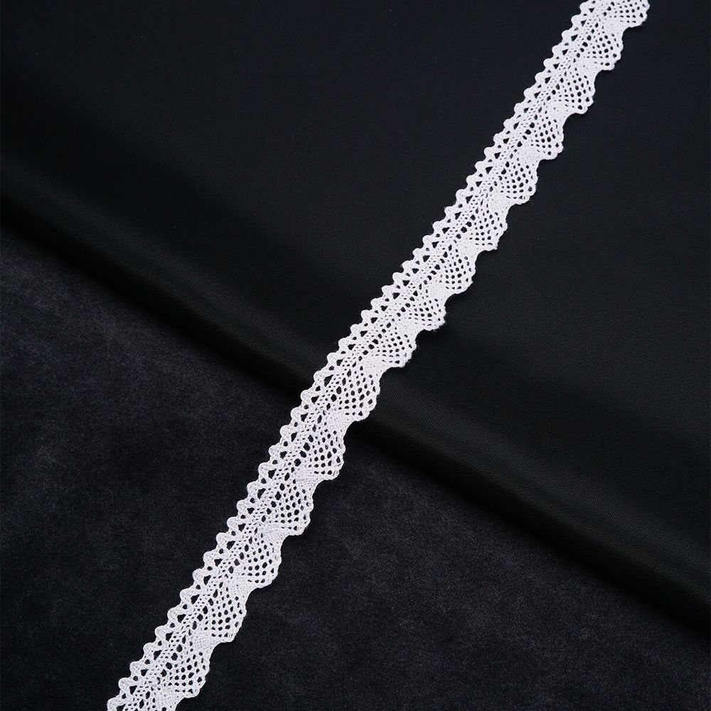 Кружево вязаное (тесьма) 20 мм / 13.72 метра, хлопок, белый, 3AR3376