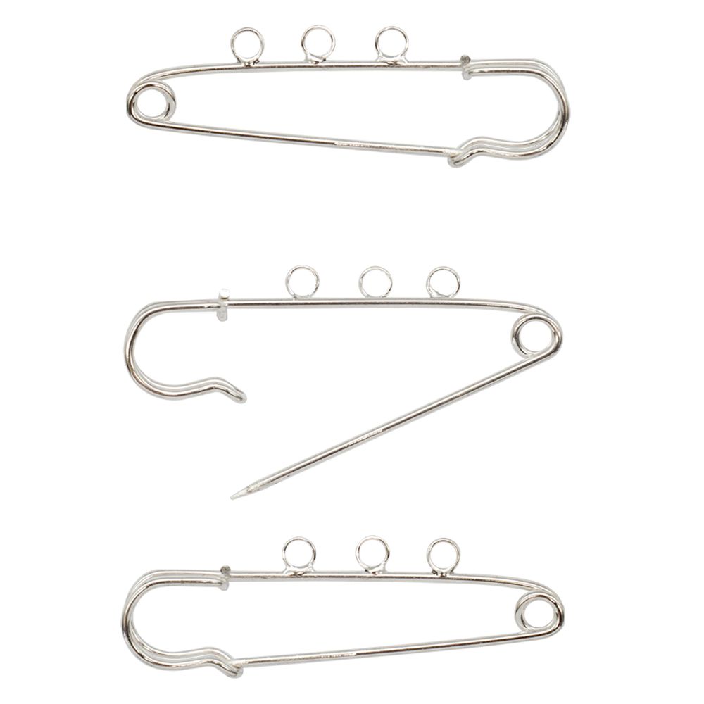 Булавки для подвесок с 3-мя глазками, 65 мм, упак., 3 шт, Астра, серебро /TOS/