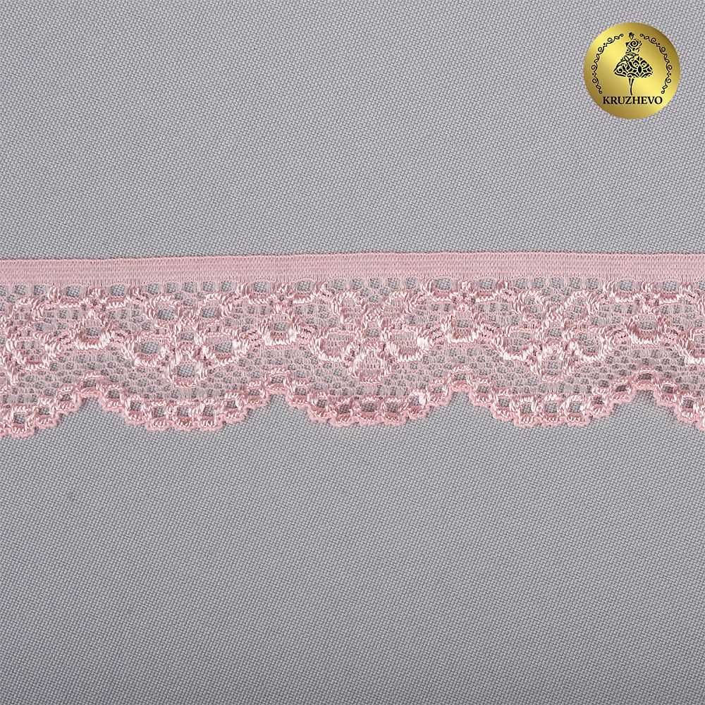 Кружево эластичное (стрейч) 25 мм / 5 метров, TBY.8032, цв.152 коралловый