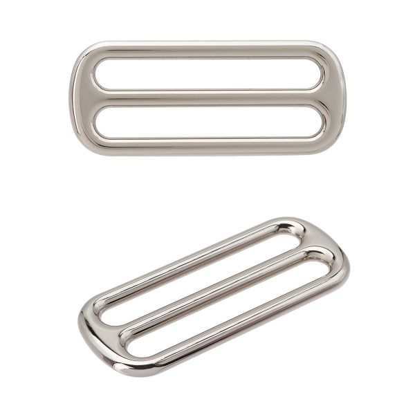 Пряжка регулировочная металл литая 38.0 мм (47х20мм), никель, МВ2342, 6 шт