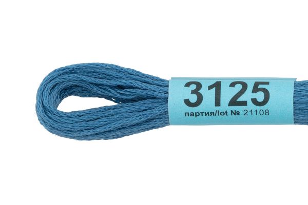 Мулине Gamma 100% хлопок, цв.3125 св.св.синий, 24 мотка по 8 метров