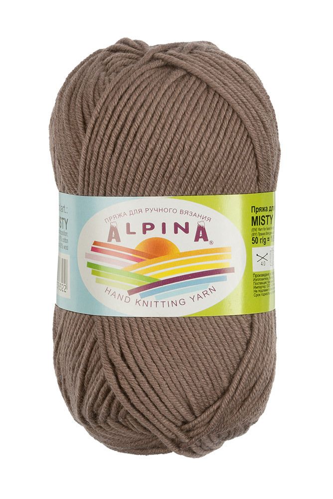 Пряжа Alpina Misty / уп.10 мот. по 50г, 105м, 09 какао