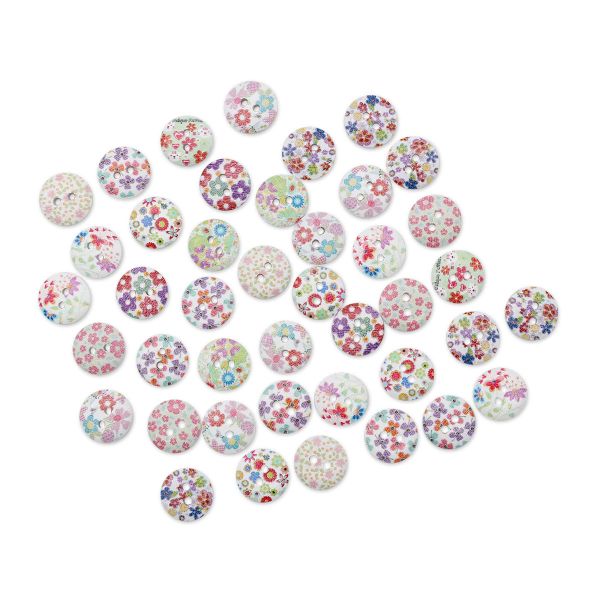 Украшения декоративные пуговицы деревянные Яркий микс, 15-18 мм, 100 шт