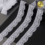 Кружево эластичное (стрейч) 25 мм, 8032, цв.01 белый уп.50м, Kruzhevo