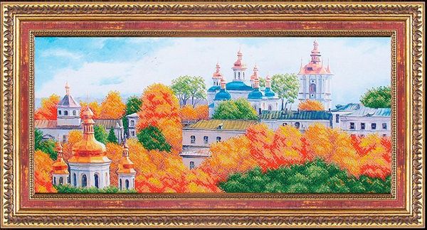 Набор для вышивания бисером Магия канвы, Золотые купола 60х27,5 см