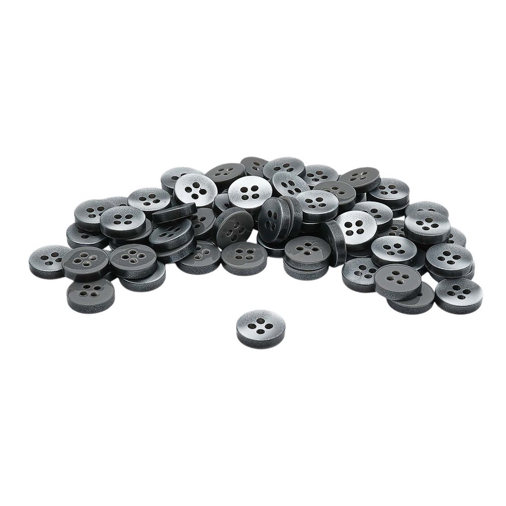 Пуговицы 4 прокола 18L (11мм), пластик (col.06 серый), CN_2846, 72 шт
