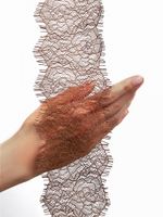 Кружево шантильи (реснички) 80 мм / 3 метра, TBY.75231, F301 мокка