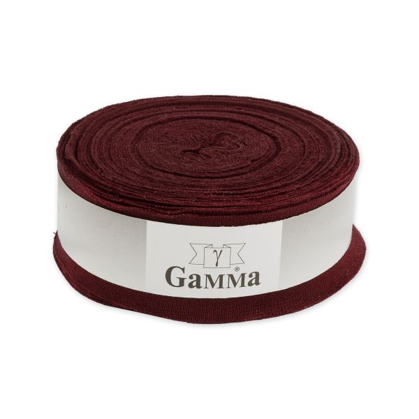 Косая бейка трикотажная 35 мм / 10 метров, (рибана), 006 бордовый, Gamma