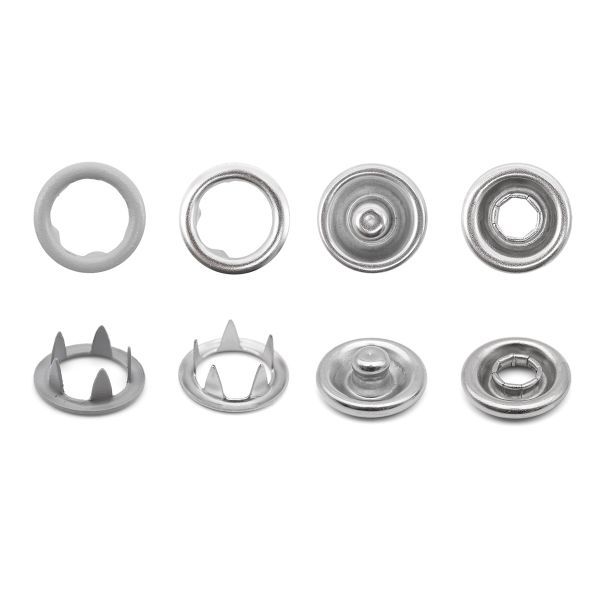 Кнопка рубашечная (джерси) открытая ⌀9.5 мм, ≈1440 шт, МЕТАЛЛ, эмаль, 523 св.серый матовый, NEW STAR