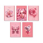 Блокнот на скобе, A6 48 л. 10 шт клетка, Розовый блеск 01732, Б261 Светоч