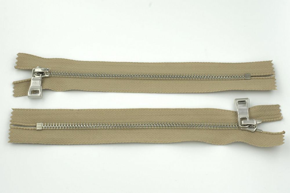 Молния металл Т5 (5 мм) 1 зам., н/раз., 18 см, никель, цв.D085 песочный, MaxZipper Premium, 1 шт /TOS/