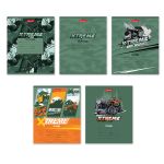 Тетрадь ученическая школьная, выборочный лак, A5+ 12 л. на скобе, 25 шт, клетка, 000354 Экстрим, Светоч 12ТСКд5_4_3_1