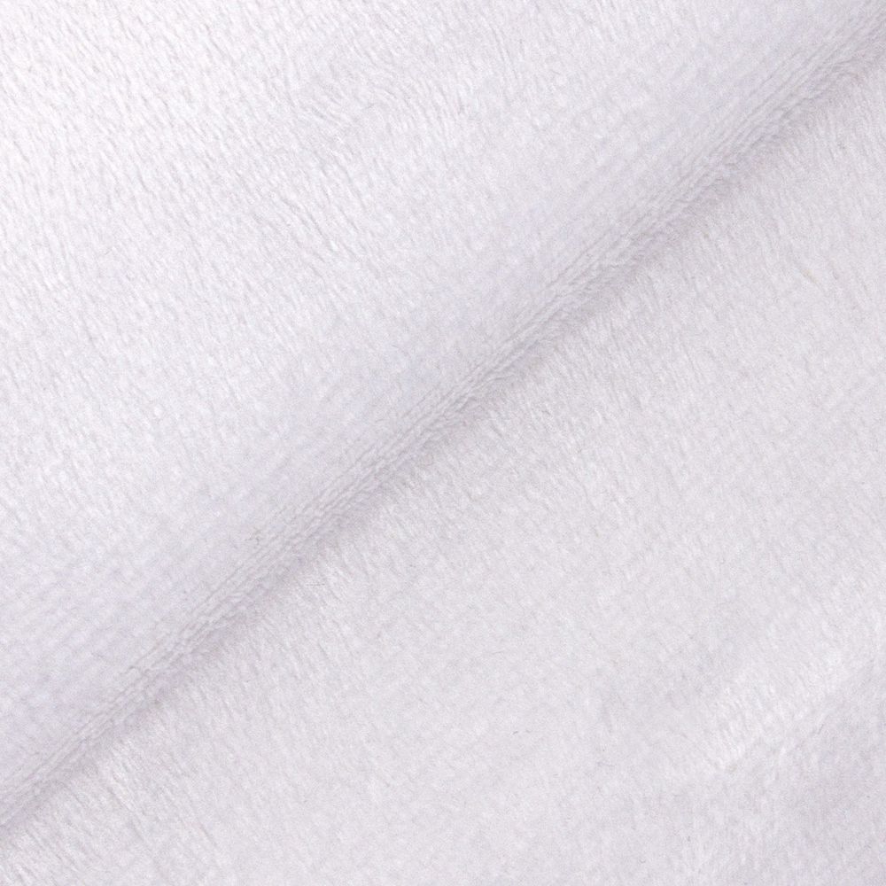 Плюш (ткань) Peppy PEV 273 г/м², 152 см / рул. 5 метров, 01 белый/white