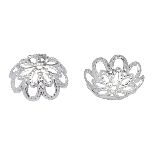 Шапочка для бусин 4AR205, 12мм 30 шт/упак, Astra&Craft (Никель)