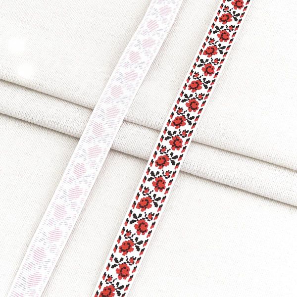 Лента репсовая (в рубчик) с принтом 15.0 мм / 45.72 метра, 1503 Узор